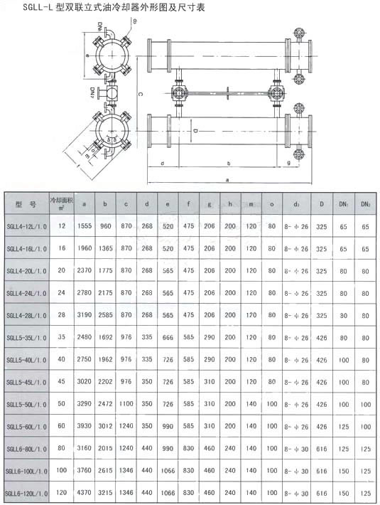SGLL-L系列雙聯立式冷卻器